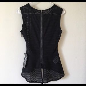 NWT BCBG *SALE *XS perforated peplum Evia top